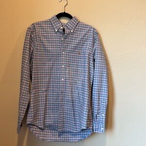 Polo Ralph Lauren Brand Men’s Shirt Size M Blue Orange & Green Plaid